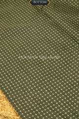 Chanderi Cotton Banarasi Unstitched Dress Material- Bottle Green Jacquard Design