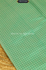 Chanderi Cotton Banarasi Unstitched Dress Material- Sea Green Jacquard Design