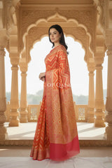 Khaddi Georget Silk Saree Side Pose