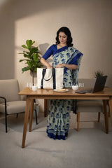 mulmul cotton bagru saree 410 office pose