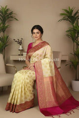 Katan Silk Saree sitting pose