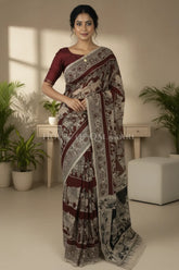 cotton kalamkari saree 0461 front pose