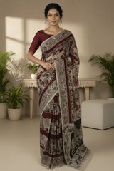 cotton kalamkari saree 0461 front pose