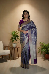 georget silk saree front pose