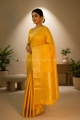 monga pure silk saree side pose