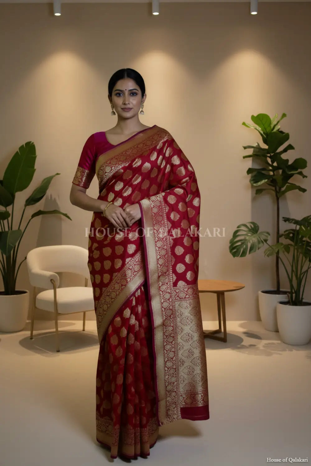 georget silk saree front pose
