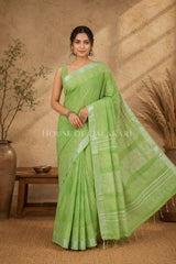 linen cotton saree 488 1front pose