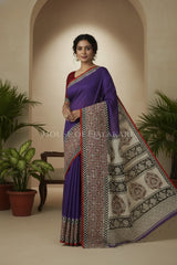 chennuri silk kalamkari saree 0449 front pose