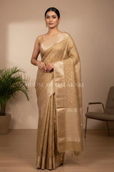 linen saree front pose
