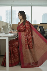 mulmul cotton patola saree 0413 office pose