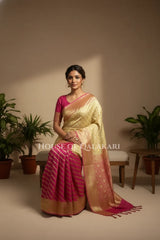 Upadda soft silk Saree sitting pose