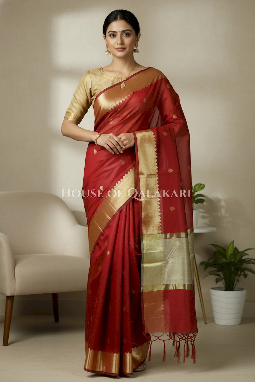 cotton saree 0347 front pose