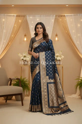Double Katan Silk Saree front pose