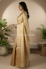 Mushroom silk Saree side pose