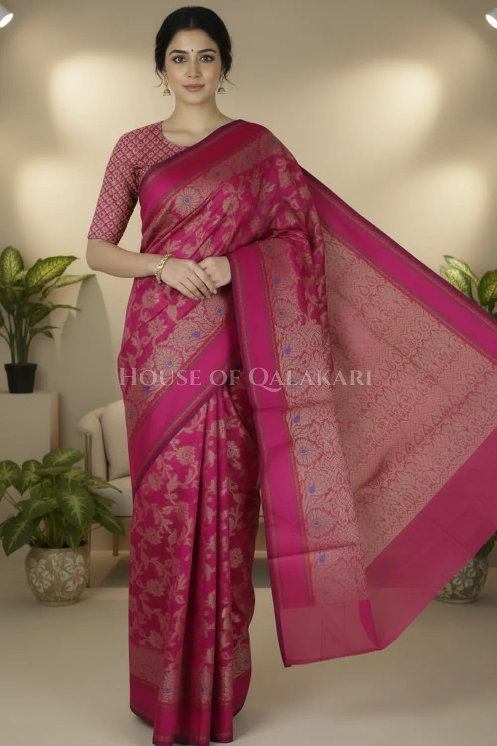 mulmul cotton patola saree 0418 front pose