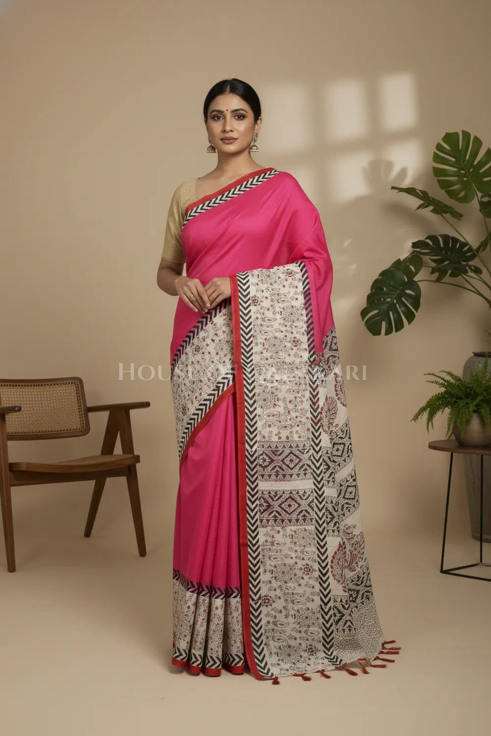 chennuri silk kalamkari saree 0448 front pose