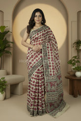 cotton kalamkari saree 0465 front pose