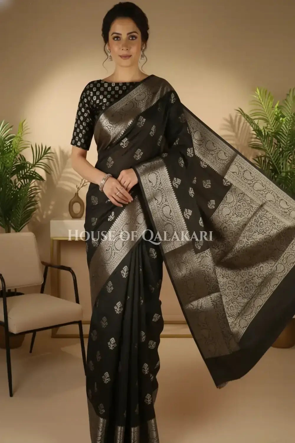 Monga Silk Saree front pose