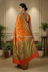 Georget Silk Saree back pose