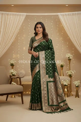 Double Katan Silk Saree front pose