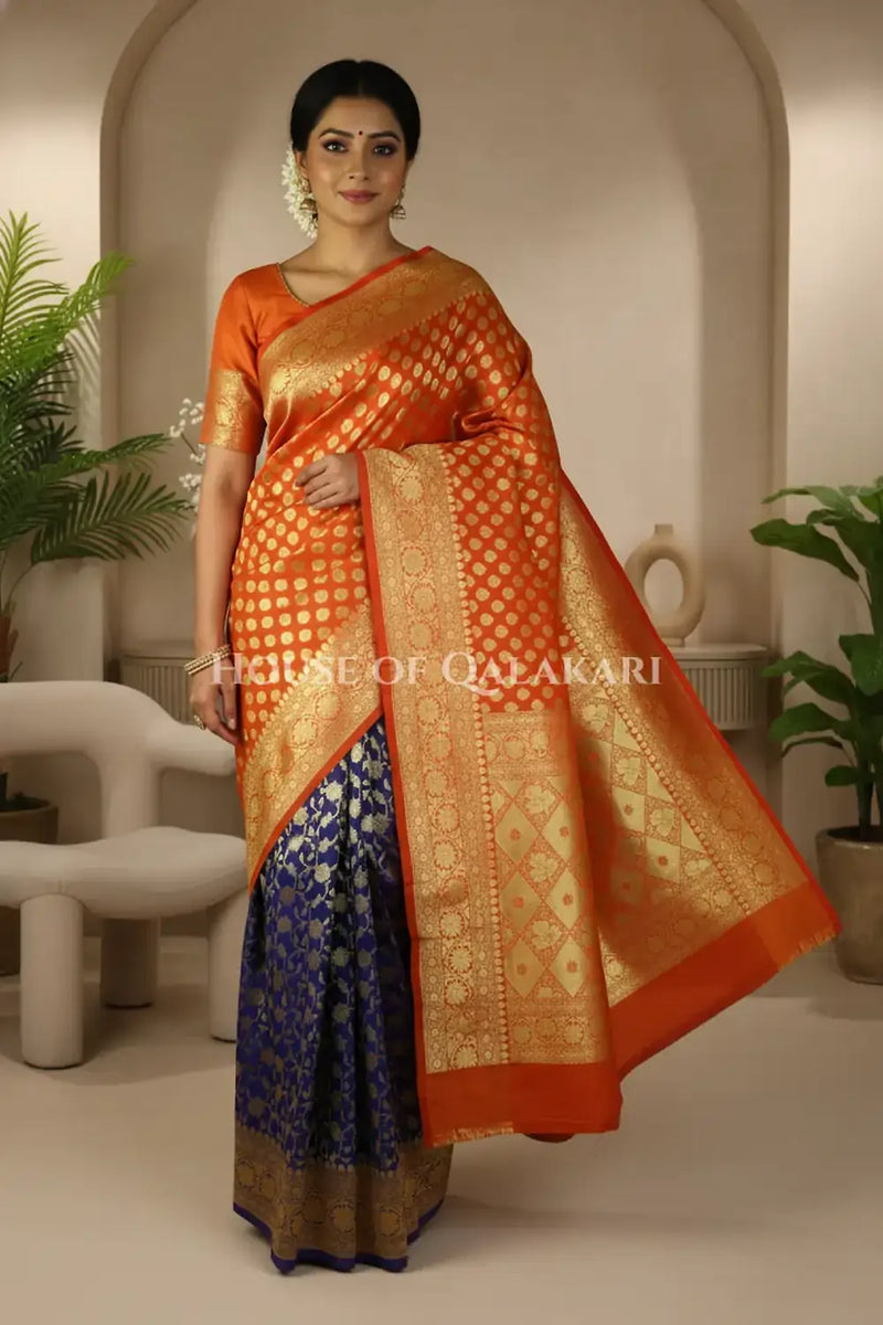 Upadda soft silk Saree front pose