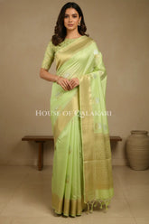 moonga silk saree front pose