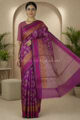 mulmul cotton patola saree 0414 front pose