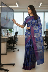 mulmul cotton patola saree office pose