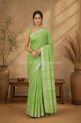 linen cotton saree 488 front pose