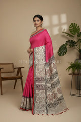 chennuri silk kalamkari saree 0448 side pose