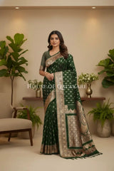 Double Katan Silk Saree front pose