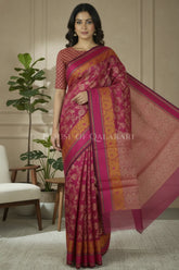 mulmul cotton patola saree 0415 front pose