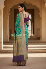 georget silk saree back pose