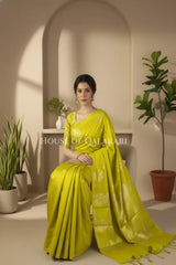 Mango Silk Saree sitting pose