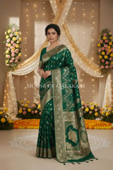 Double Katan Silk Saree front pose