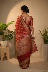 Mulmul cotton patola saree back pose
