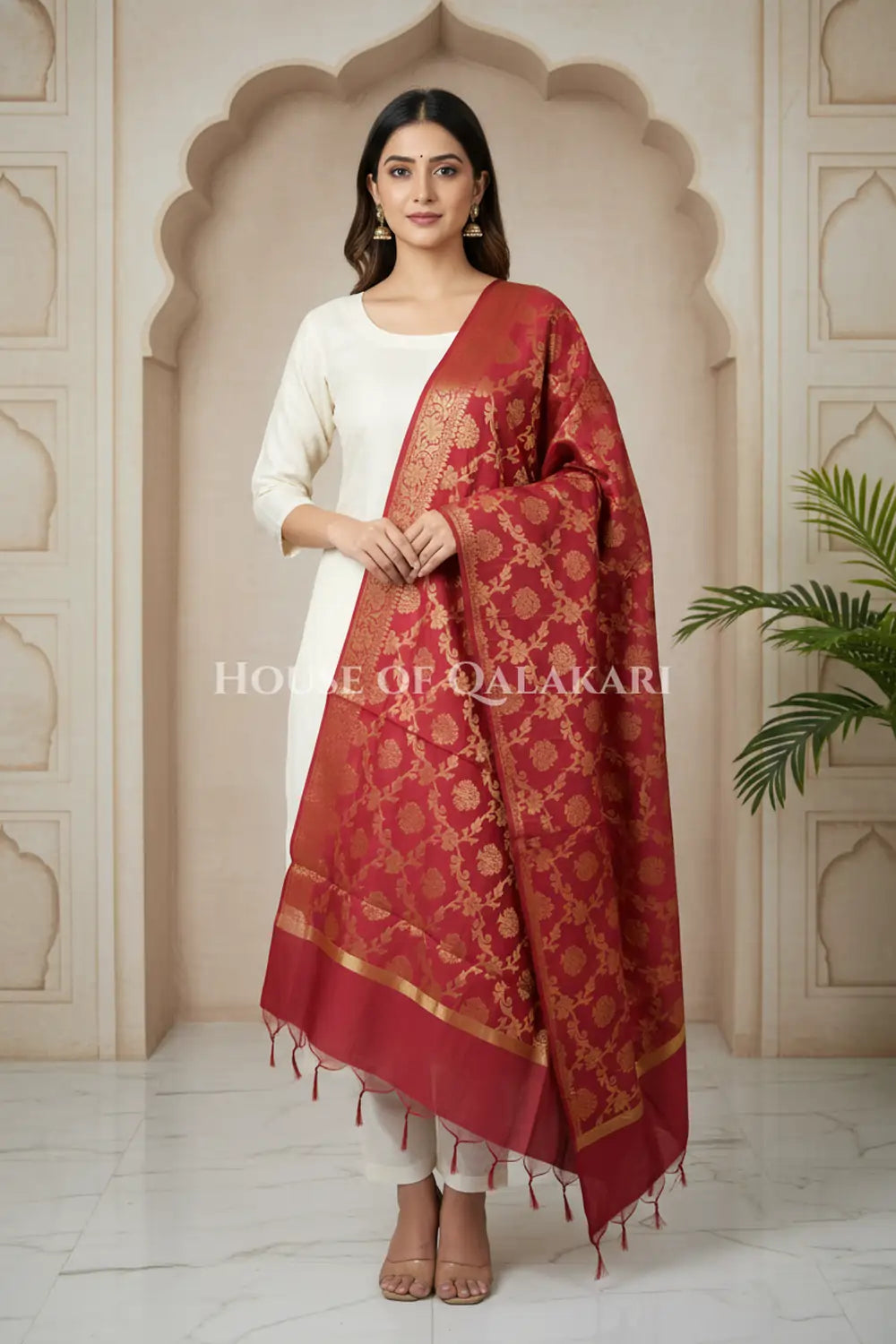silk dupatta 0237 front pose1