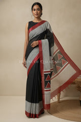 linen cotton saree 482 front pose