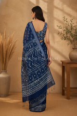 linen cotton saree 486 back pose