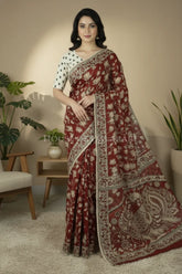 cotton kalamkari saree 0456 front pose