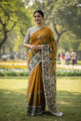 cotton kalamkari saree 0464 back pose