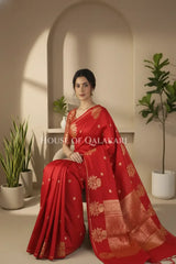 Mango Silk Saree sitting pose
