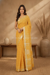 linen cotton saree 487 1front pose