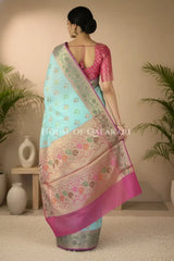 Cotton Saree back pose