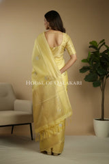 moonga silk saree back pose