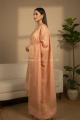 chanderi cotton dress material side pose