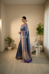 georget silk saree side pose
