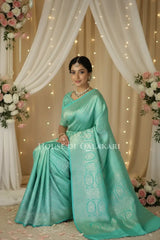 Pure Silk Saree sitting pose