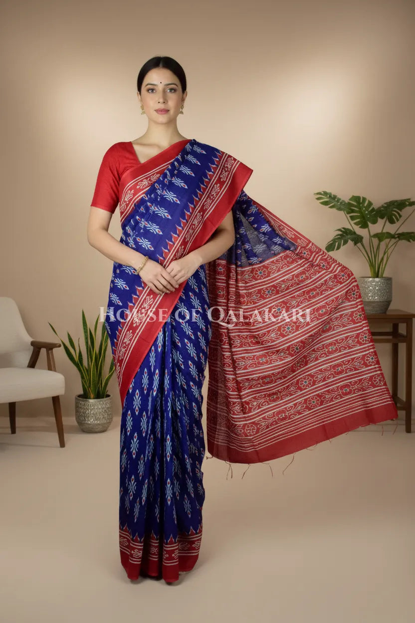 mulmul cotton bagru saree 411 front pose
