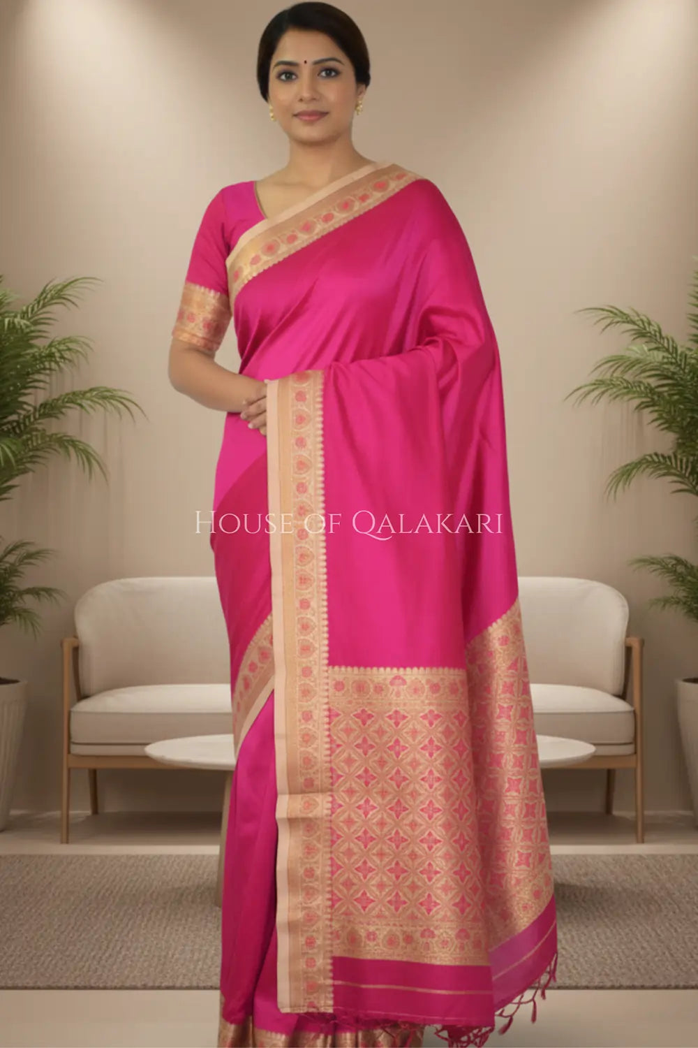 silk saree front pose